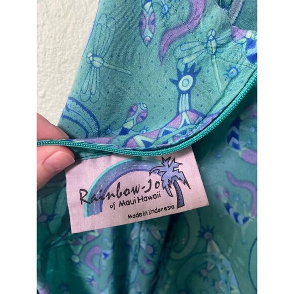 Rainbow Jo Women's Blue Patterned Sleeveless Dress Size Large - Picture 8 of 10